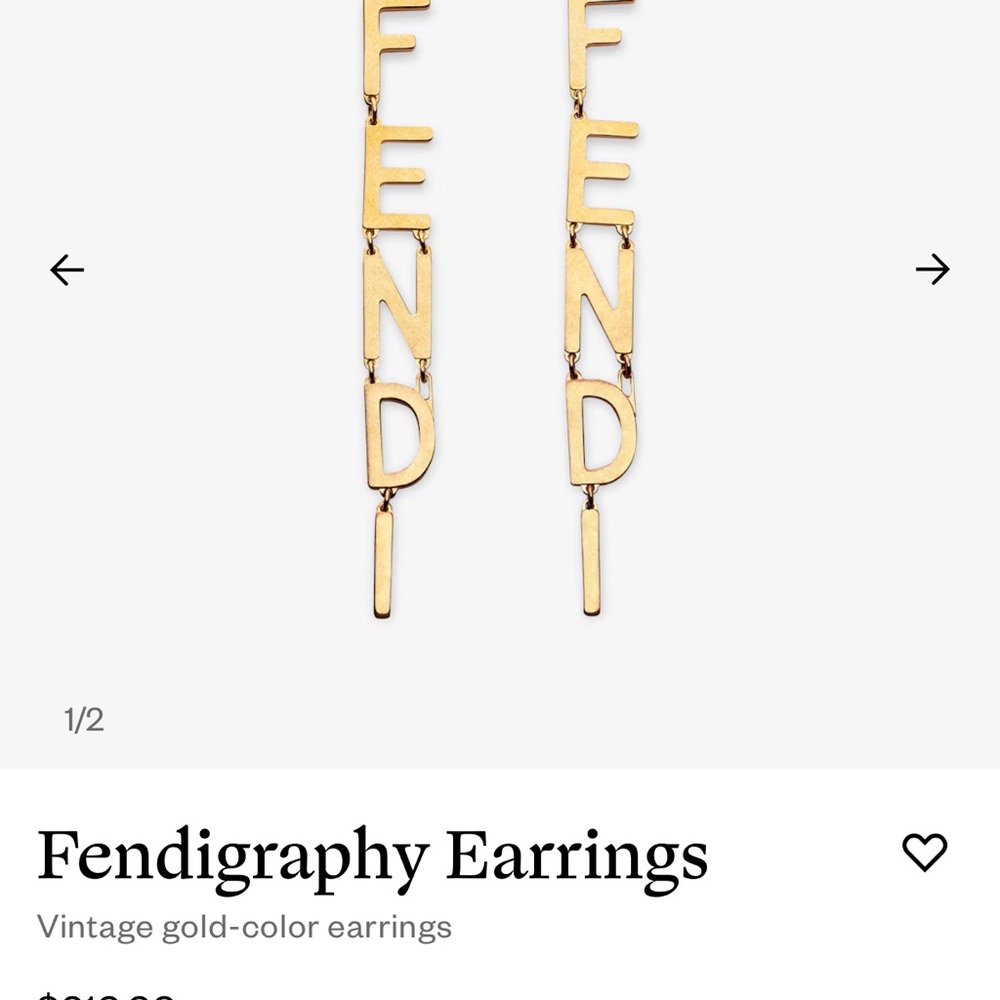 Fendi Gold Fendigraphy Earrings